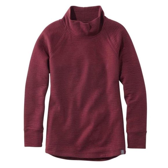 L.L. Bean Tops - L.L. Bean Primaloft Funnelneck Cowl Sweatshirt Tunic Plum Rose